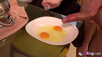 Ainara loves eating cum omelettes for breakfast