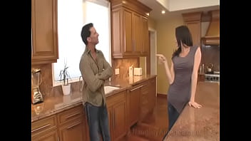 Big-Titted Brunette Visiting Her Neighbor Gets Fucked On The Kitchen Counter