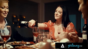 GIRLSWAY – Lonely Woman Cheats On Her Husband With His Boss’ Wife Angela White During Couple Dinner