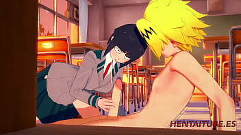 Boku No Hero Hentai  – Jiro Kyoka & Kaminari Denki Sex at Classroom Handjob, Blowjob, Boobjob & Fucked 1/2