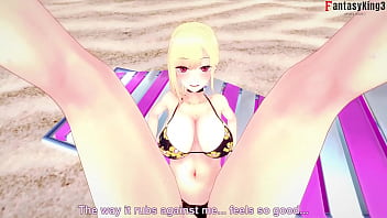 Marin Kitagawa on the beach hentai POV | My Dress-Up Darling | Short (full on red)