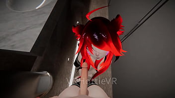 Public Restroom Suck And Fuck Red Head POV Lap Dance VRChat ERP