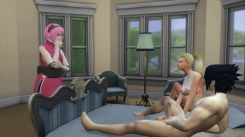 Sakura Finds her friend Ino with her Husband Sasuke Marriage Room Naruto Porn