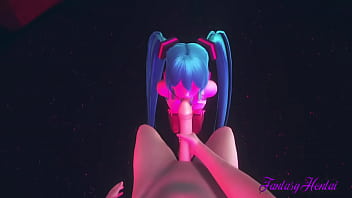 Vocaloid Hentai 3D – POV Miku Blowjob in a Striptease Club