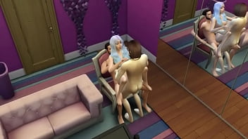 modest family threesome on the couch